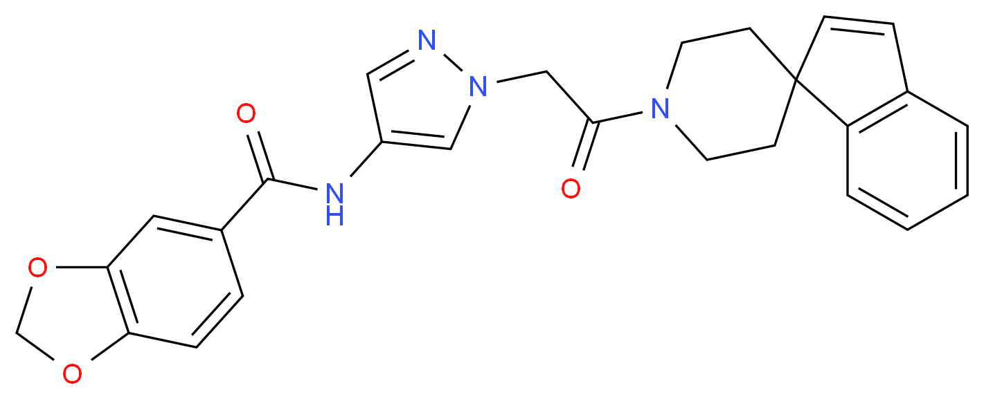 N-{1-[2-oxo-2-(1'H-spiro[indene-1,4'-piperidin]-1'-yl)ethyl]-1H-pyrazol-4-yl}-1,3-benzodioxole-5-carboxamide_分子结构_CAS_)