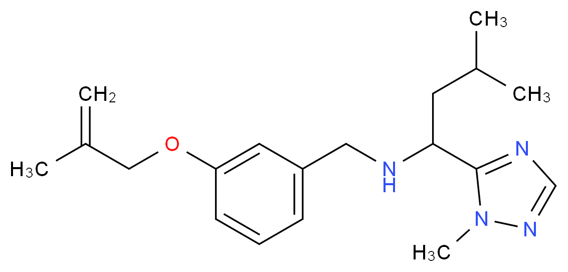 3-methyl-N-{3-[(2-methylprop-2-en-1-yl)oxy]benzyl}-1-(1-methyl-1H-1,2,4-triazol-5-yl)butan-1-amine_分子结构_CAS_)