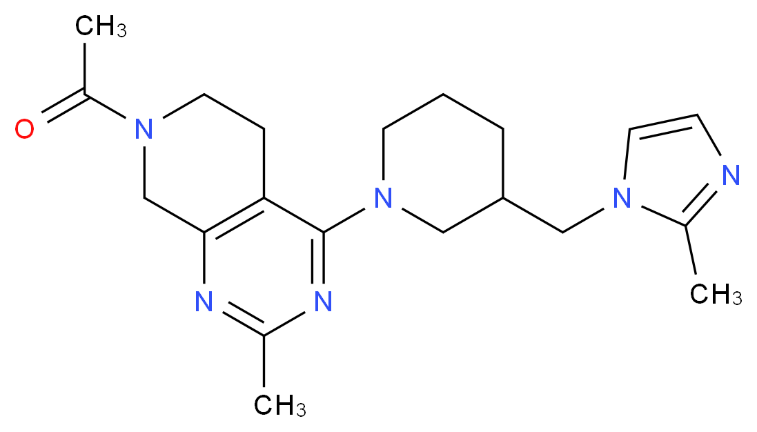 7-acetyl-2-methyl-4-{3-[(2-methyl-1H-imidazol-1-yl)methyl]piperidin-1-yl}-5,6,7,8-tetrahydropyrido[3,4-d]pyrimidine_分子结构_CAS_)