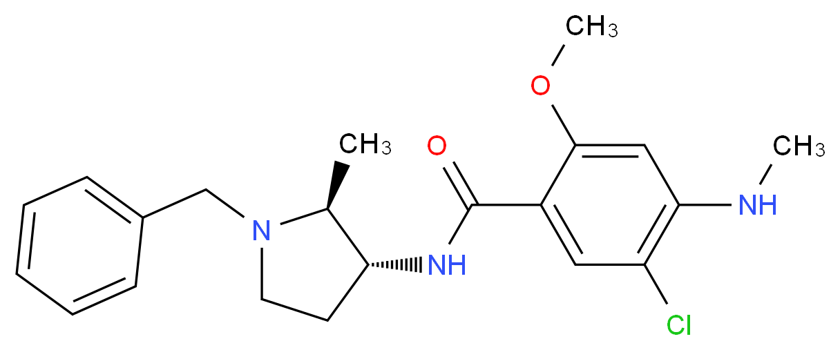 N-[(2S,3R)-1-benzyl-2-methylpyrrolidin-3-yl]-5-chloro-2-methoxy-4-(methylamino)benzamide_分子结构_CAS_752154-64-6