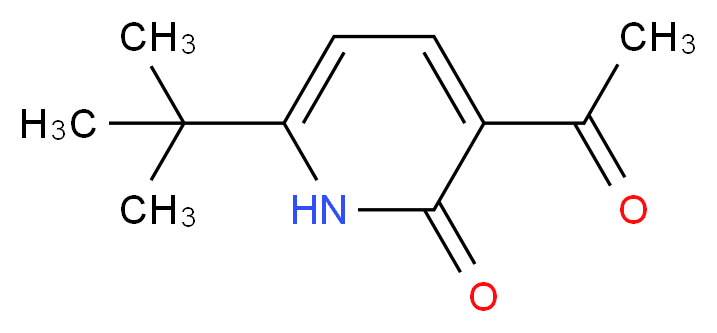 3-Acetyl-6-(tert-butyl)-2(1H)-pyridinone_分子结构_CAS_)