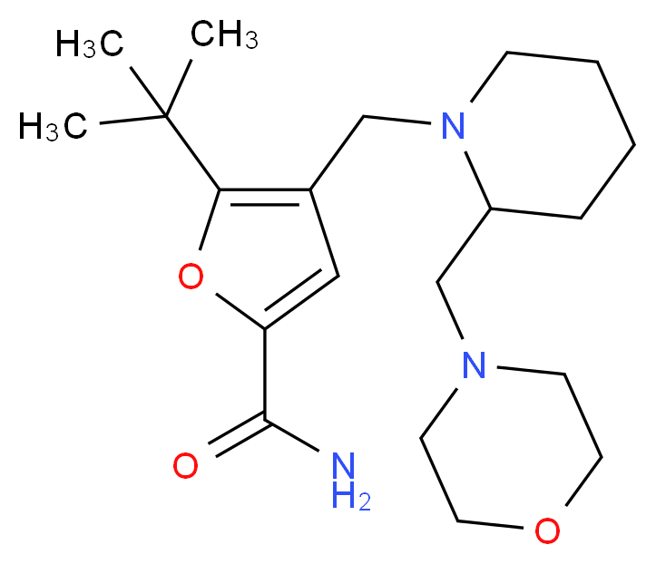 5-tert-butyl-4-{[2-(4-morpholinylmethyl)-1-piperidinyl]methyl}-2-furamide_分子结构_CAS_)