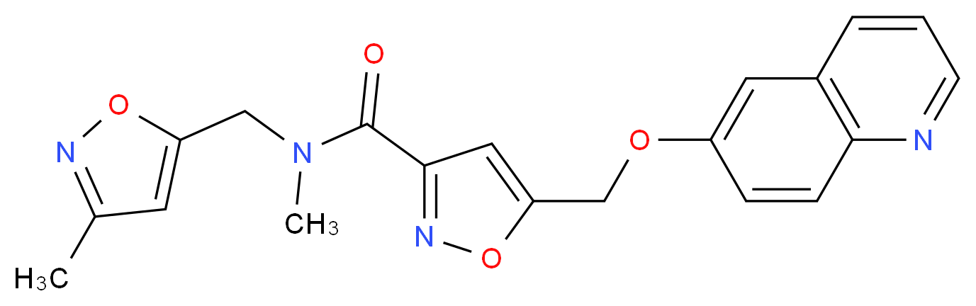N-methyl-N-[(3-methyl-5-isoxazolyl)methyl]-5-[(6-quinolinyloxy)methyl]-3-isoxazolecarboxamide_分子结构_CAS_)