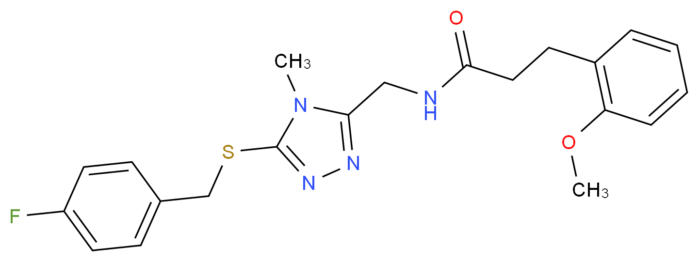 N-({5-[(4-fluorobenzyl)thio]-4-methyl-4H-1,2,4-triazol-3-yl}methyl)-3-(2-methoxyphenyl)propanamide_分子结构_CAS_)