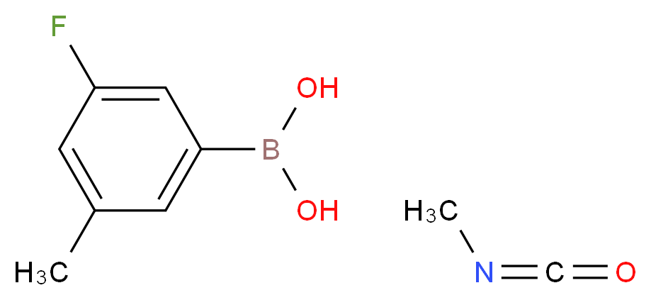 (3-fluoro-5-methylphenyl)boronic acid; isocyanatomethane_分子结构_CAS_874219-39-3