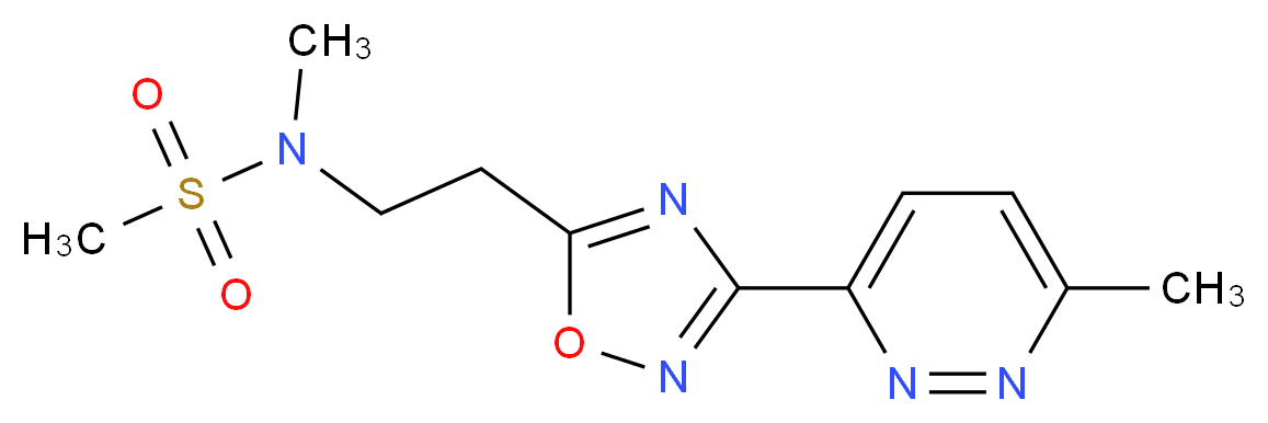 N-methyl-N-{2-[3-(6-methyl-3-pyridazinyl)-1,2,4-oxadiazol-5-yl]ethyl}methanesulfonamide_分子结构_CAS_)