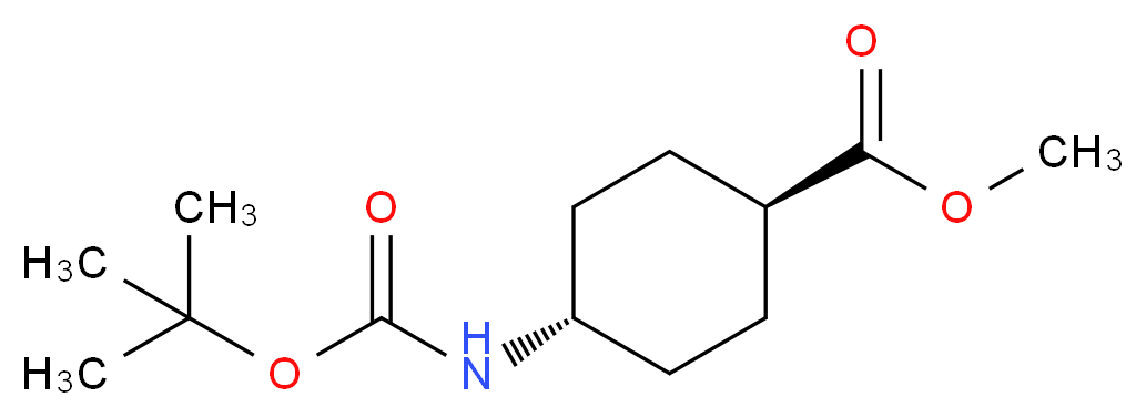 trans-Methyl 4-((tert-butoxycarbonyl)amino)cyclohexanecarboxylate_分子结构_CAS_146307-51-9)