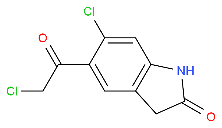 6-chloro-5-(2-chloroacetyl)-2,3-dihydro-1H-indol-2-one_分子结构_CAS_118307-04-3