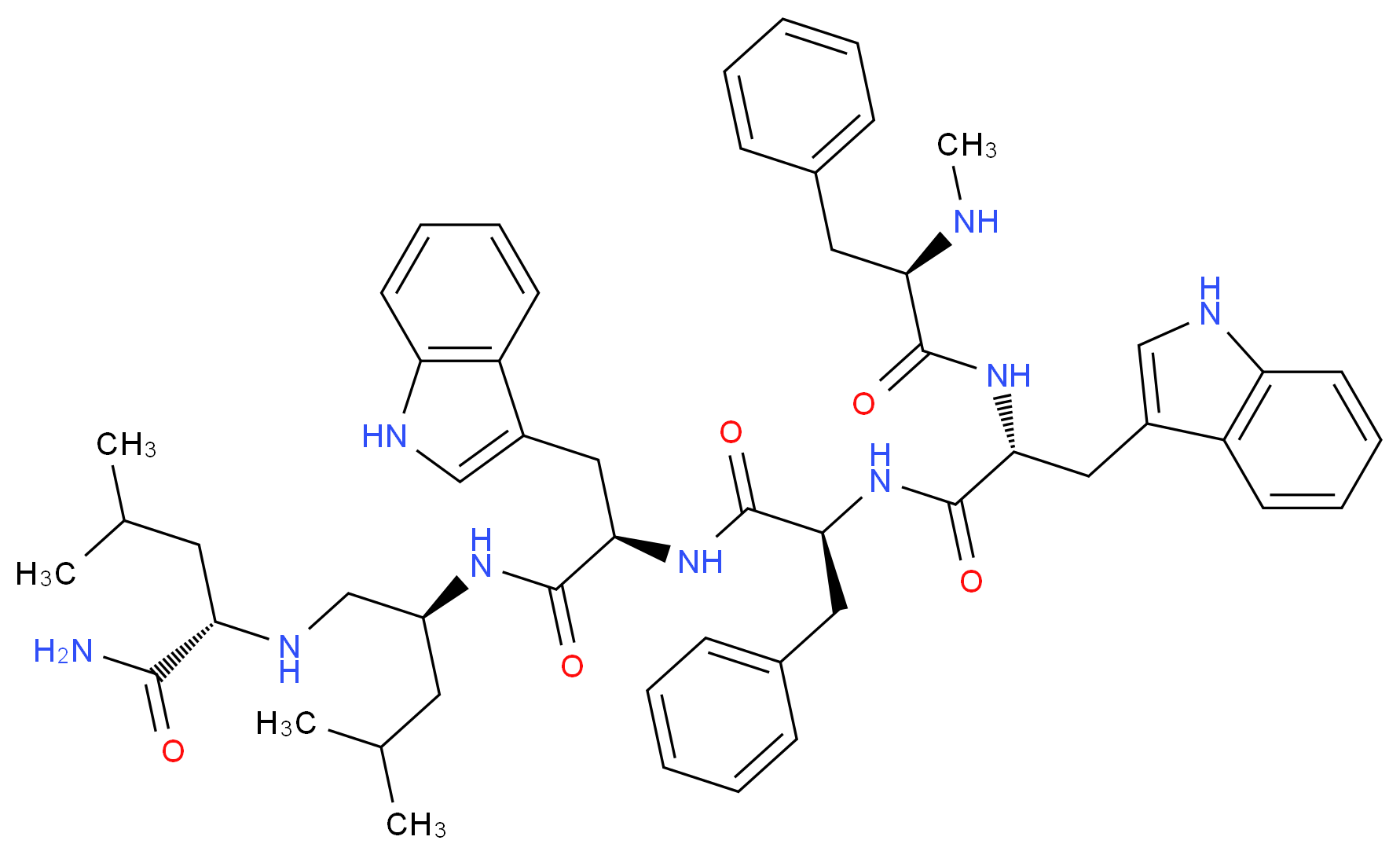 [Methyl-D-Phe6, D-Trp7,9, Leu10-psi(CH2NH)Leu11]-Substance P Fragment 6-11_分子结构_CAS_152369-60-3)