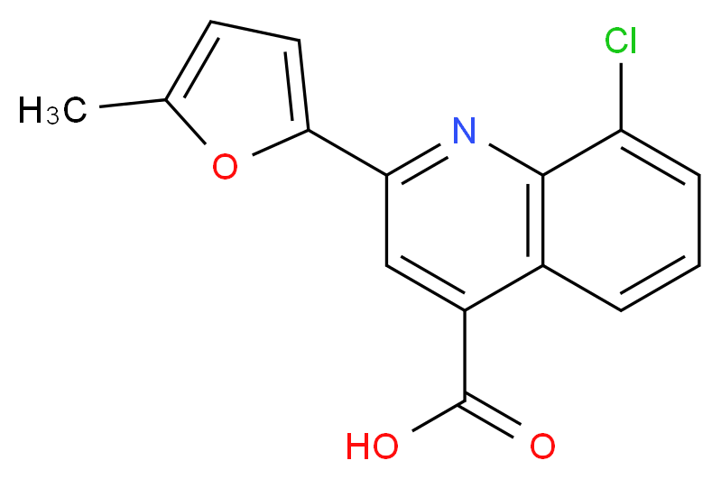 8-Chloro-2-(5-methyl-2-furyl)quinoline-4-carboxylic acid_分子结构_CAS_588676-14-6)