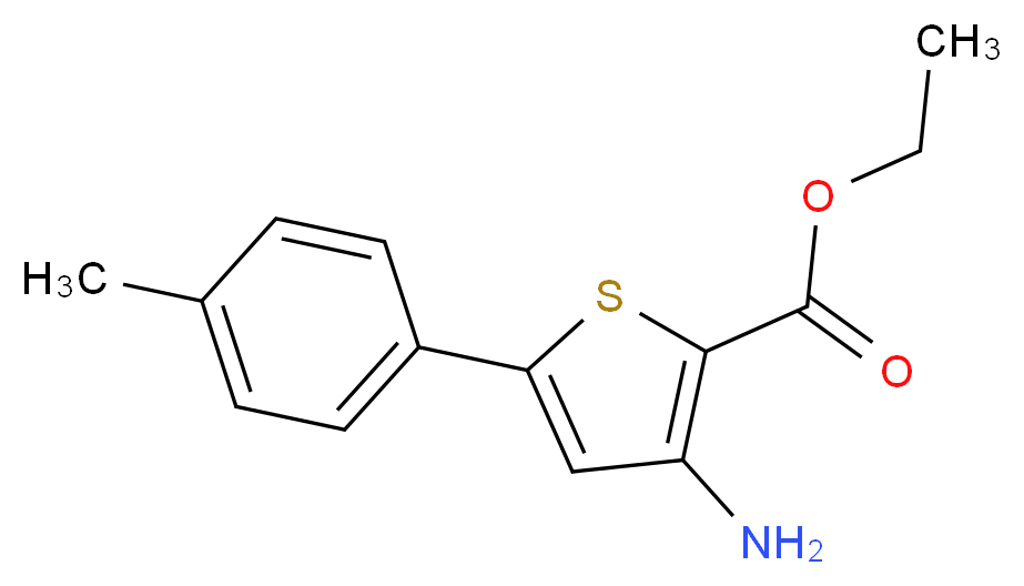 ethyl 3-amino-5-(4-methylphenyl)thiophene-2-carboxylate_分子结构_CAS_37572-22-8