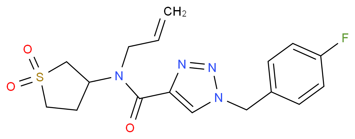 N-allyl-N-(1,1-dioxidotetrahydro-3-thienyl)-1-(4-fluorobenzyl)-1H-1,2,3-triazole-4-carboxamide_分子结构_CAS_)