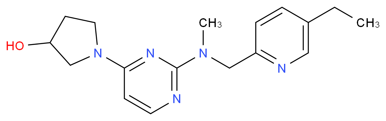 1-{2-[[(5-ethylpyridin-2-yl)methyl](methyl)amino]pyrimidin-4-yl}pyrrolidin-3-ol_分子结构_CAS_)