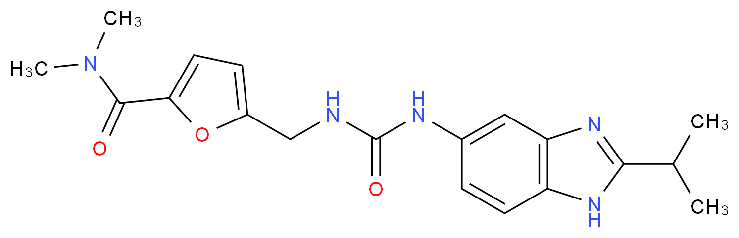 5-[({[(2-isopropyl-1H-benzimidazol-5-yl)amino]carbonyl}amino)methyl]-N,N-dimethyl-2-furamide_分子结构_CAS_)