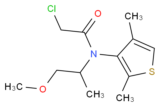 2-chloro-N-(2,4-dimethylthiophen-3-yl)-N-(1-methoxypropan-2-yl)acetamide_分子结构_CAS_87674-68-8