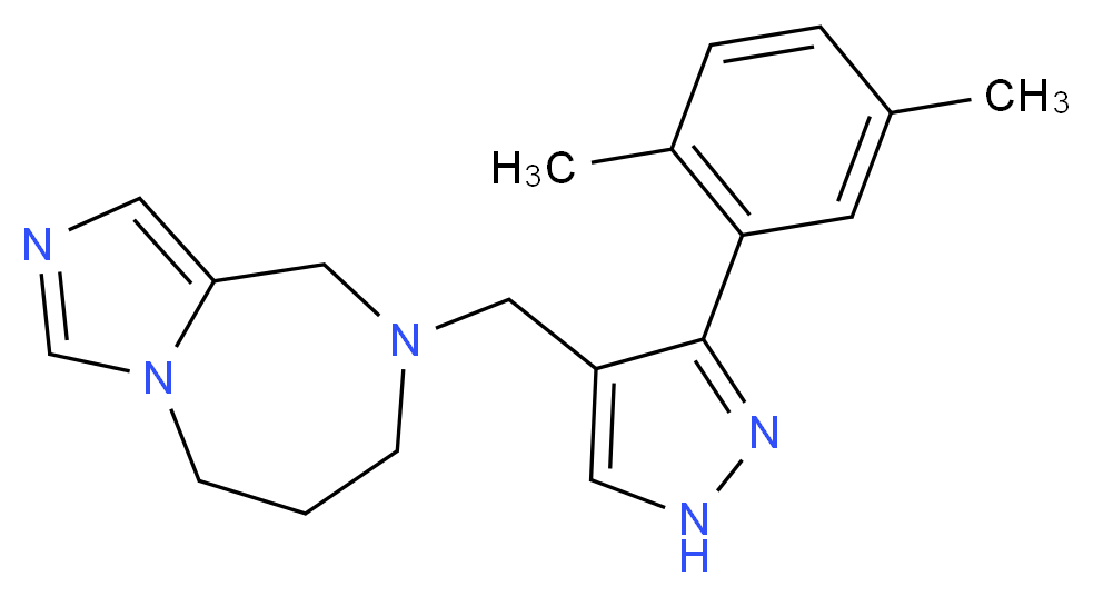 8-{[3-(2,5-dimethylphenyl)-1H-pyrazol-4-yl]methyl}-6,7,8,9-tetrahydro-5H-imidazo[1,5-a][1,4]diazepine_分子结构_CAS_)