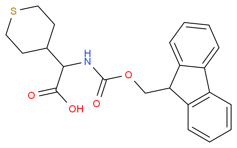 [(9H-FLUOREN-9-YLMETHOXYCARBONYLAMINO)]-(TETRAHYDRO-THIOPYRAN-4-YL)-ACETIC ACID_分子结构_CAS_443991-25-1)