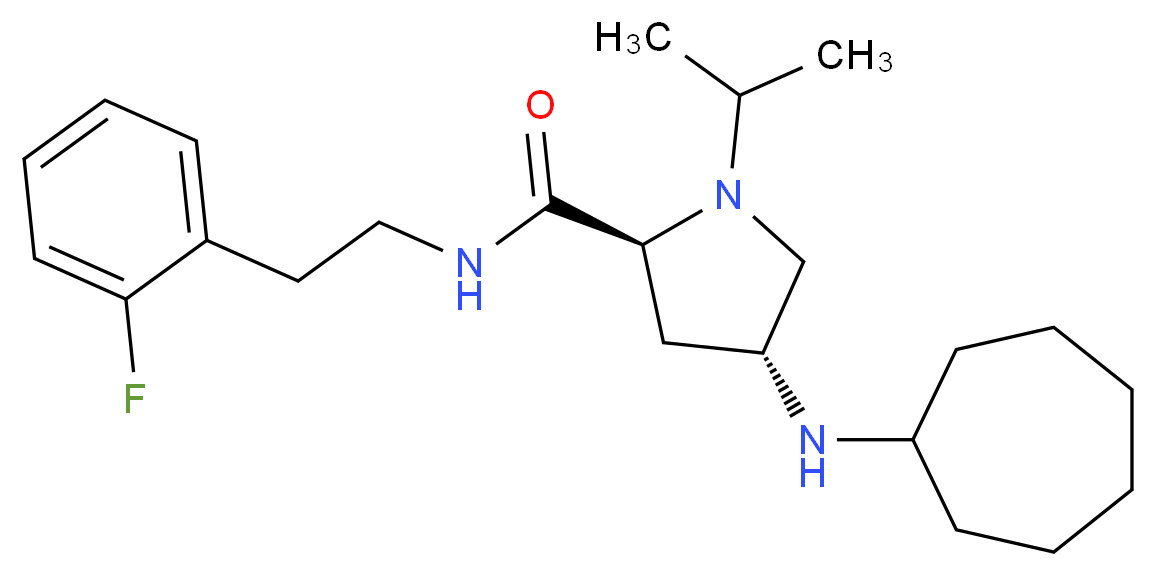 (4R)-4-(cycloheptylamino)-N-[2-(2-fluorophenyl)ethyl]-1-isopropyl-L-prolinamide_分子结构_CAS_)