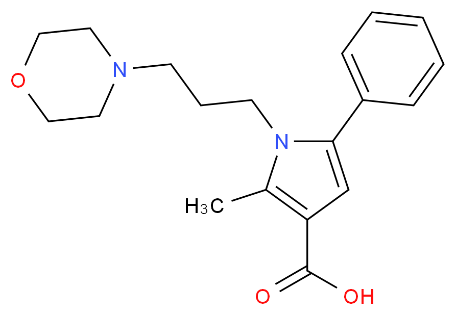 2-methyl-1-[3-(morpholin-4-yl)propyl]-5-phenyl-1H-pyrrole-3-carboxylic acid_分子结构_CAS_306936-20-9