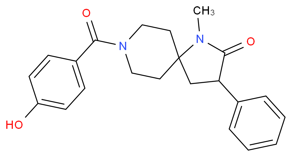 8-(4-hydroxybenzoyl)-1-methyl-3-phenyl-1,8-diazaspiro[4.5]decan-2-one_分子结构_CAS_)