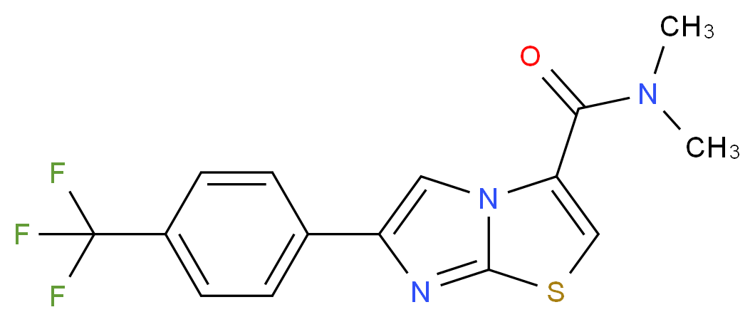 N,N-dimethyl-6-[4-(trifluoromethyl)phenyl]imidazo[2,1-b][1,3]thiazole-3-carboxamide_分子结构_CAS_)