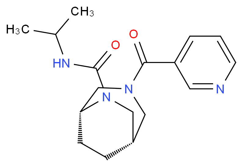 (1S*,5R*)-N-isopropyl-3-(3-pyridinylcarbonyl)-3,6-diazabicyclo[3.2.2]nonane-6-carboxamide_分子结构_CAS_)