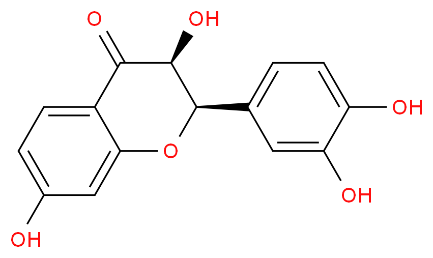 (2R,3S)-2-(3,4-dihydroxyphenyl)-3,7-dihydroxy-3,4-dihydro-2H-1-benzopyran-4-one_分子结构_CAS_20725-03-5