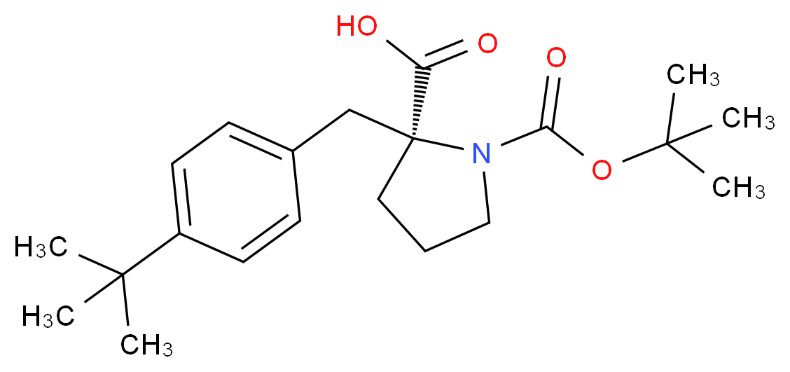 Boc-(S)-α-(4-叔丁基苄基)-Pro-OH_分子结构_CAS_1217855-87-2)