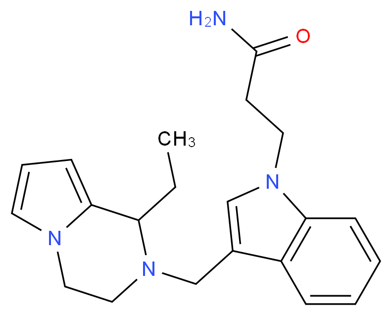 3-{3-[(1-ethyl-3,4-dihydropyrrolo[1,2-a]pyrazin-2(1H)-yl)methyl]-1H-indol-1-yl}propanamide_分子结构_CAS_)