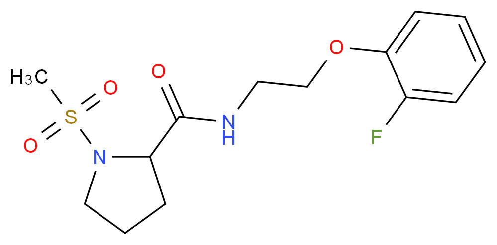 N-[2-(2-fluorophenoxy)ethyl]-1-(methylsulfonyl)prolinamide_分子结构_CAS_)