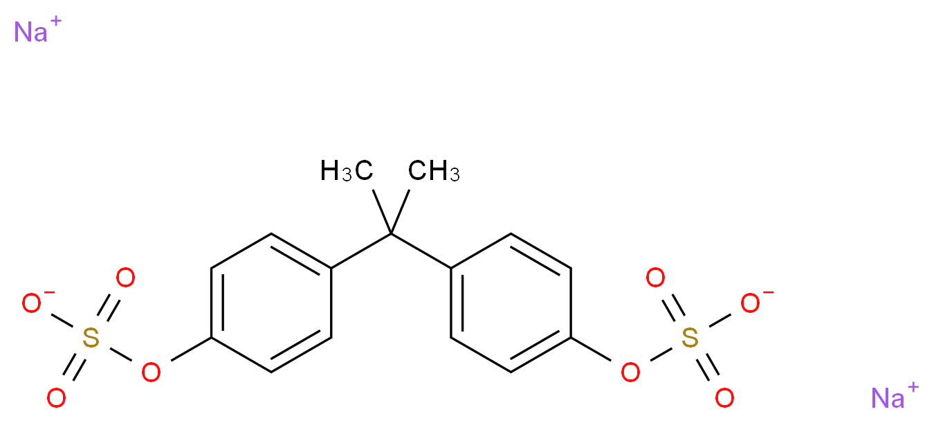 disodium 4-{2-[4-(sulfonatooxy)phenyl]propan-2-yl}phenyl sulfate_分子结构_CAS_10040-44-5