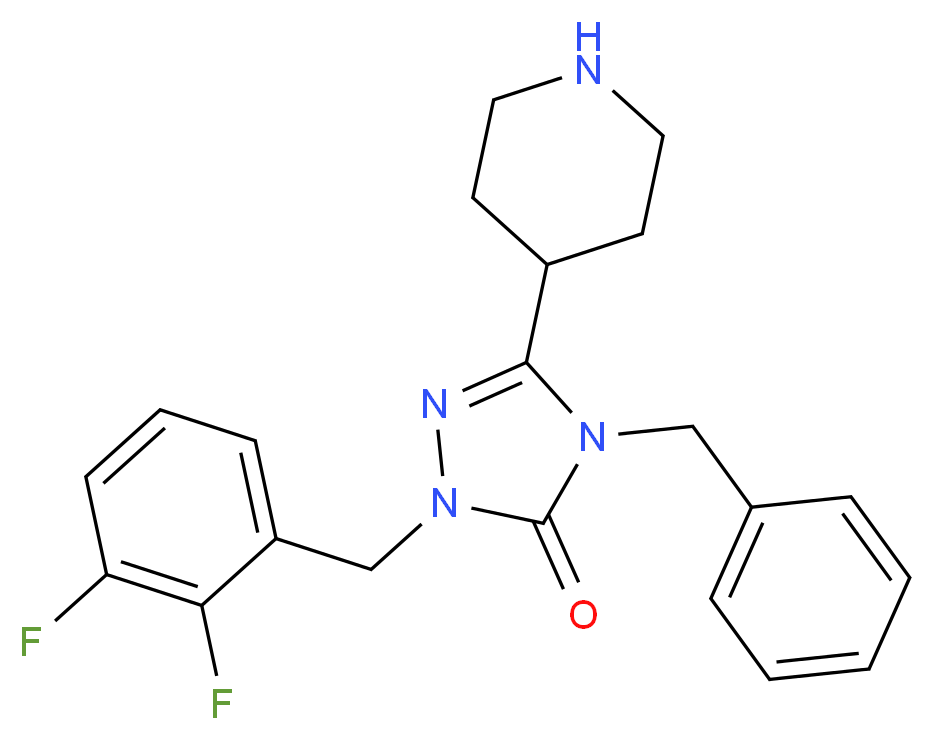 4-benzyl-2-(2,3-difluorobenzyl)-5-(4-piperidinyl)-2,4-dihydro-3H-1,2,4-triazol-3-one_分子结构_CAS_)