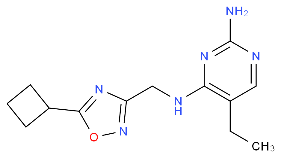 N~4~-[(5-cyclobutyl-1,2,4-oxadiazol-3-yl)methyl]-5-ethylpyrimidine-2,4-diamine_分子结构_CAS_)