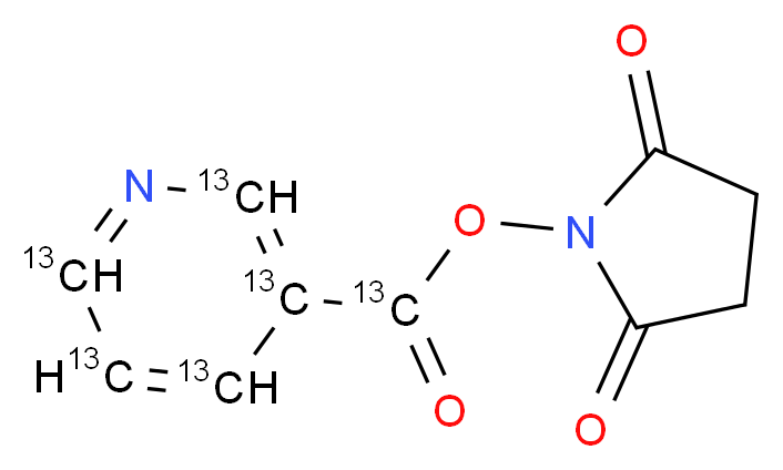 2,5-dioxopyrrolidin-1-yl (2,3,4,5,6-<sup>1</sup><sup>3</sup>C<sub>5</sub>)pyridine-3-carboxylate_分子结构_CAS_1173023-69-2