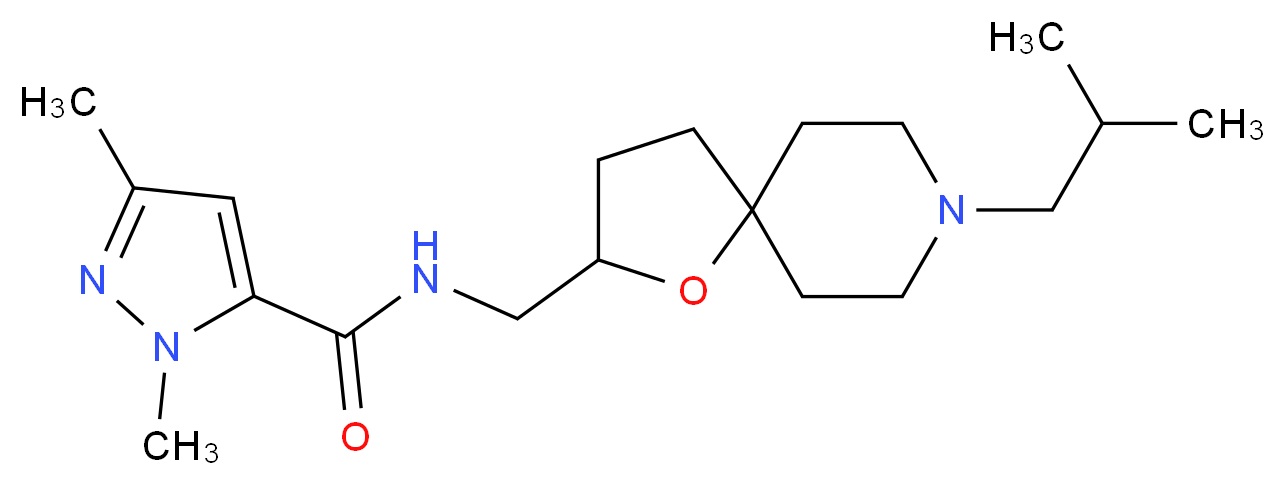 N-[(8-isobutyl-1-oxa-8-azaspiro[4.5]dec-2-yl)methyl]-1,3-dimethyl-1H-pyrazole-5-carboxamide_分子结构_CAS_)