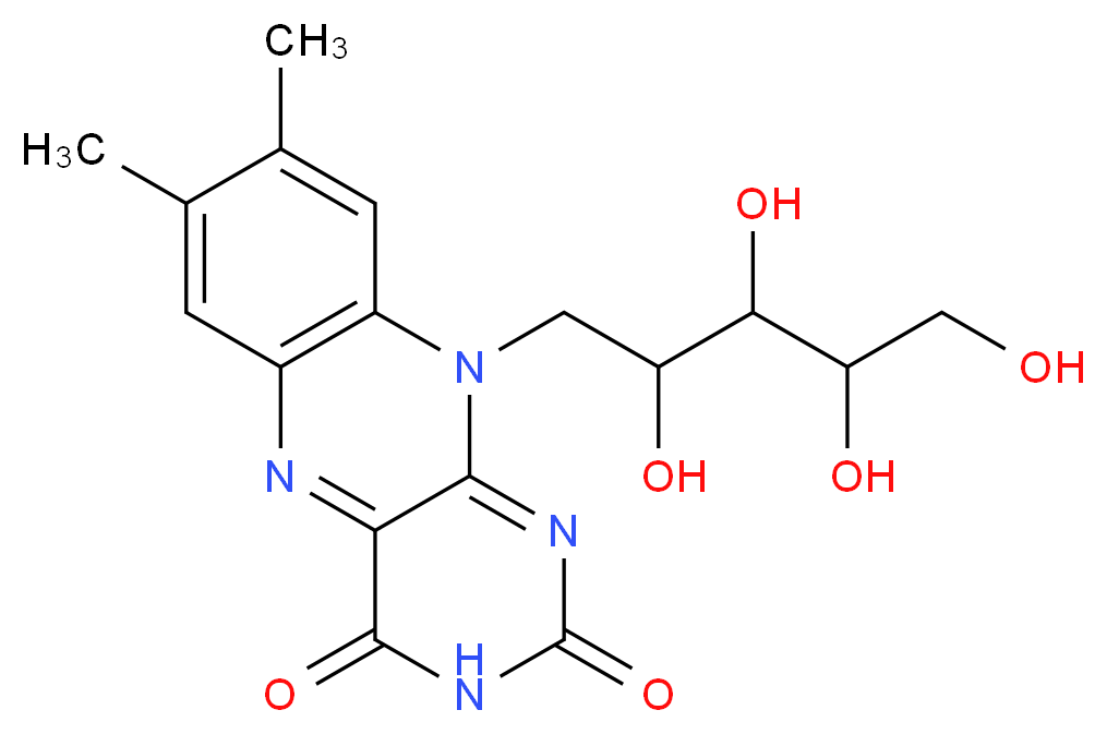 7,8-dimethyl-10-(2,3,4,5-tetrahydroxypentyl)benzo[g]pteridine-2,4(3H,10H)-dione_分子结构_CAS_)