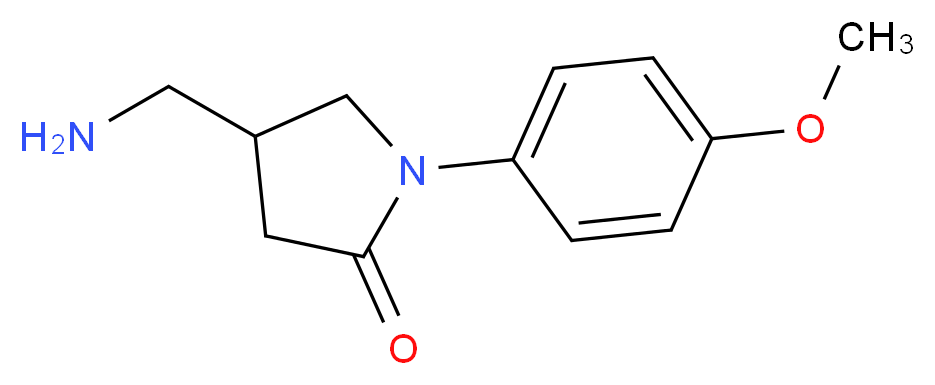 4-(aminomethyl)-1-(4-methoxyphenyl)pyrrolidin-2-one_分子结构_CAS_148436-13-9