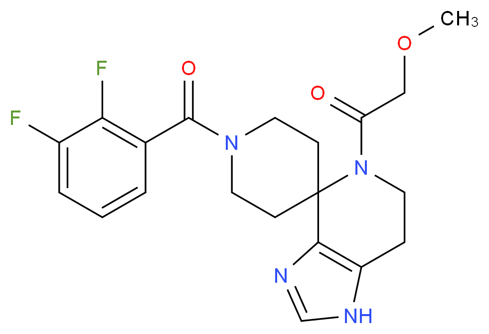 1'-(2,3-difluorobenzoyl)-5-(methoxyacetyl)-1,5,6,7-tetrahydrospiro[imidazo[4,5-c]pyridine-4,4'-piperidine]_分子结构_CAS_)