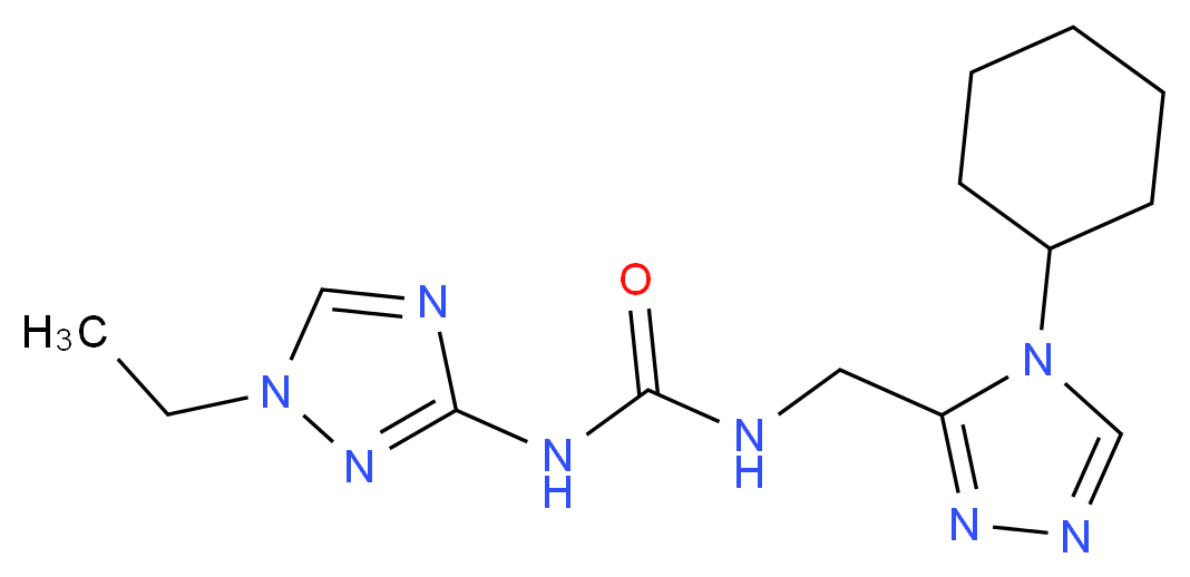 N-[(4-cyclohexyl-4H-1,2,4-triazol-3-yl)methyl]-N'-(1-ethyl-1H-1,2,4-triazol-3-yl)urea_分子结构_CAS_)