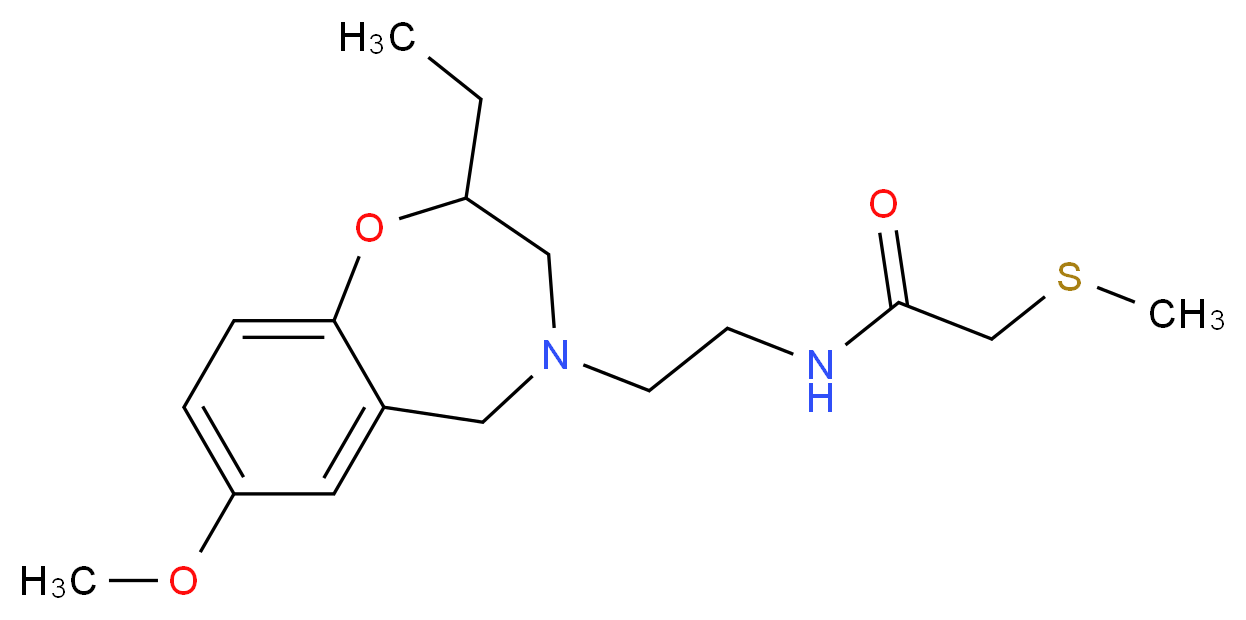 N-[2-(2-ethyl-7-methoxy-2,3-dihydro-1,4-benzoxazepin-4(5H)-yl)ethyl]-2-(methylthio)acetamide_分子结构_CAS_)