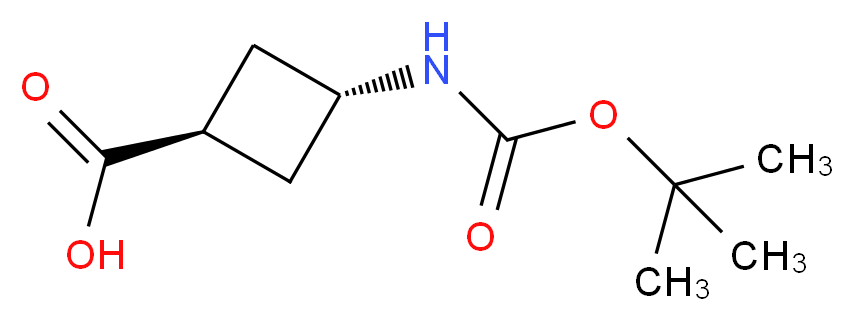 trans-3-(tert-Butoxycarbonylamino)cyclobutanecarboxylic acid_分子结构_CAS_939400-34-7)