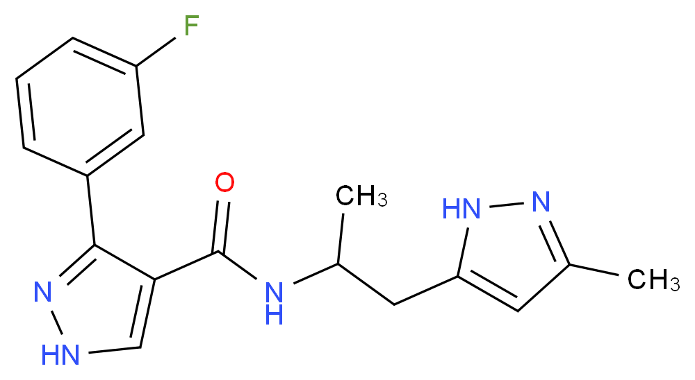 3-(3-fluorophenyl)-N-[1-methyl-2-(3-methyl-1H-pyrazol-5-yl)ethyl]-1H-pyrazole-4-carboxamide_分子结构_CAS_)