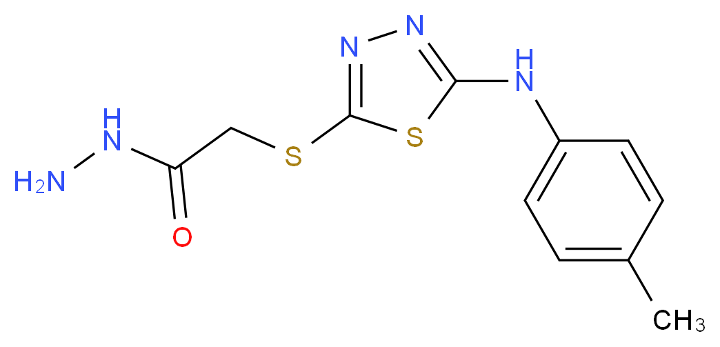 2-({5-[(4-methylphenyl)amino]-1,3,4-thiadiazol-2-yl}sulfanyl)acetohydrazide_分子结构_CAS_52494-24-3