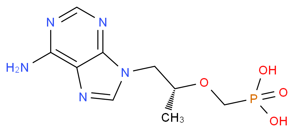 ({[(2R)-1-(6-amino-9H-purin-9-yl)propan-2-yl]oxy}methyl)phosphonic acid_分子结构_CAS_147127-20-6