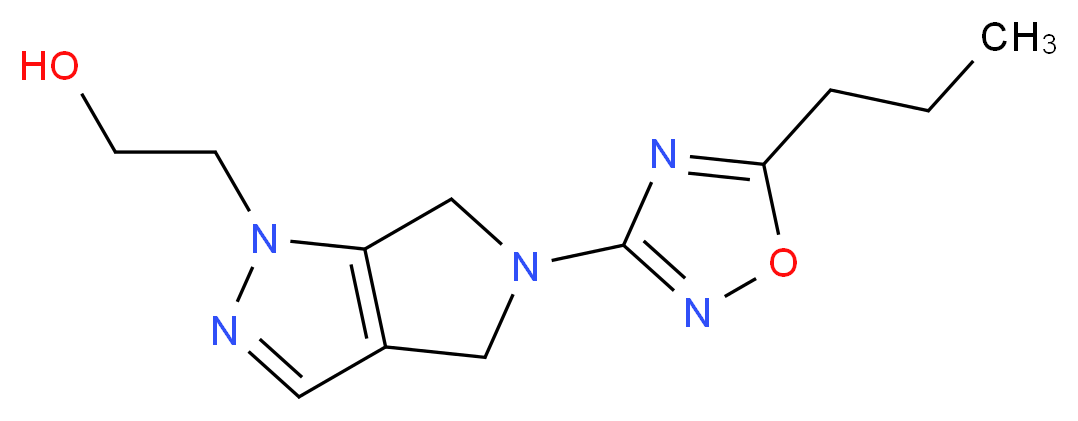 2-[5-(5-propyl-1,2,4-oxadiazol-3-yl)-5,6-dihydropyrrolo[3,4-c]pyrazol-1(4H)-yl]ethanol_分子结构_CAS_)