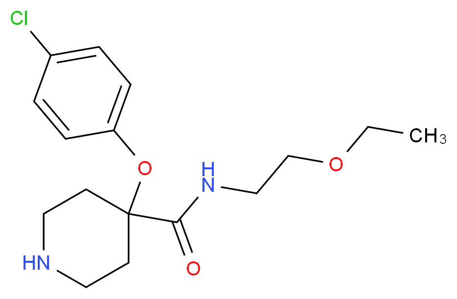 4-(4-chlorophenoxy)-N-(2-ethoxyethyl)piperidine-4-carboxamide_分子结构_CAS_)