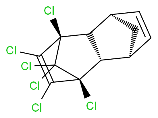 (1R,2R,3R,6S,7S,8S)-1,8,9,10,11,11-hexachlorotetracyclo[6.2.1.1<sup>3</sup>,<sup>6</sup>.0<sup>2</sup>,<sup>7</sup>]dodeca-4,9-diene_分子结构_CAS_309-00-2