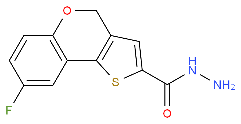 8-fluoro-4H-thieno[3,2-c]chromene-2-carbohydrazide_分子结构_CAS_351003-41-3