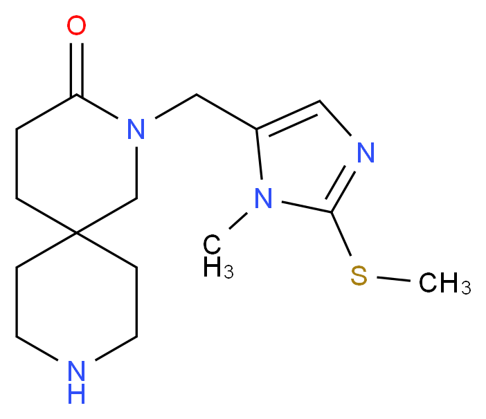 2-{[1-methyl-2-(methylthio)-1H-imidazol-5-yl]methyl}-2,9-diazaspiro[5.5]undecan-3-one_分子结构_CAS_)