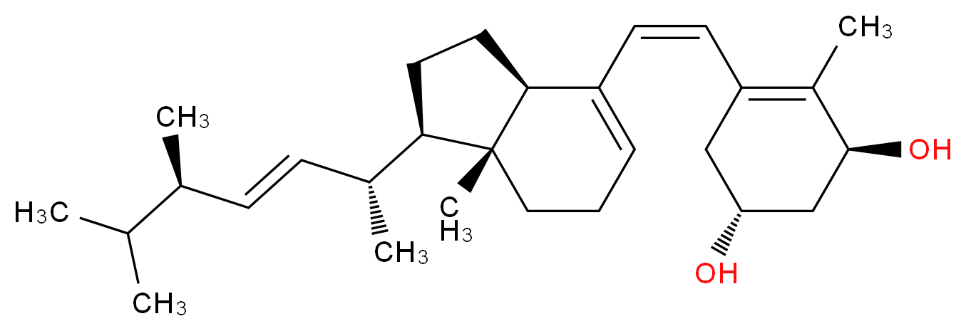 (1R,3S)-5-[(Z)-2-[(1R,3aR,7aR)-1-[(2R,3E,5R)-5,6-dimethylhept-3-en-2-yl]-7a-methyl-2,3,3a,6,7,7a-hexahydro-1H-inden-4-yl]ethenyl]-4-methylcyclohex-4-ene-1,3-diol_分子结构_CAS_127264-18-0